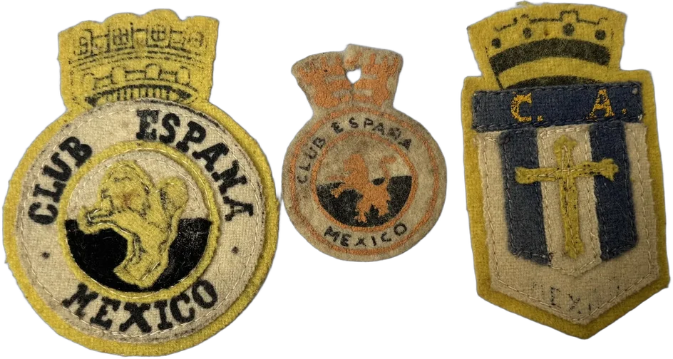 Antiguos Escudos Futbol Club España Y Club Asturias, 1940s Negro León
