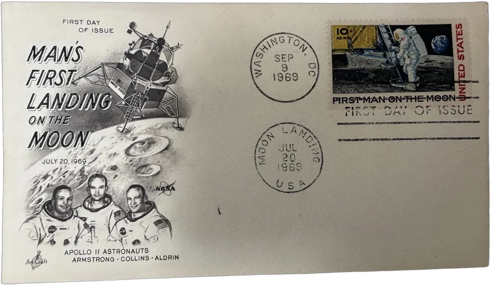 Sobre Con Timbre Postal Primer Hombre En La Luna 1969