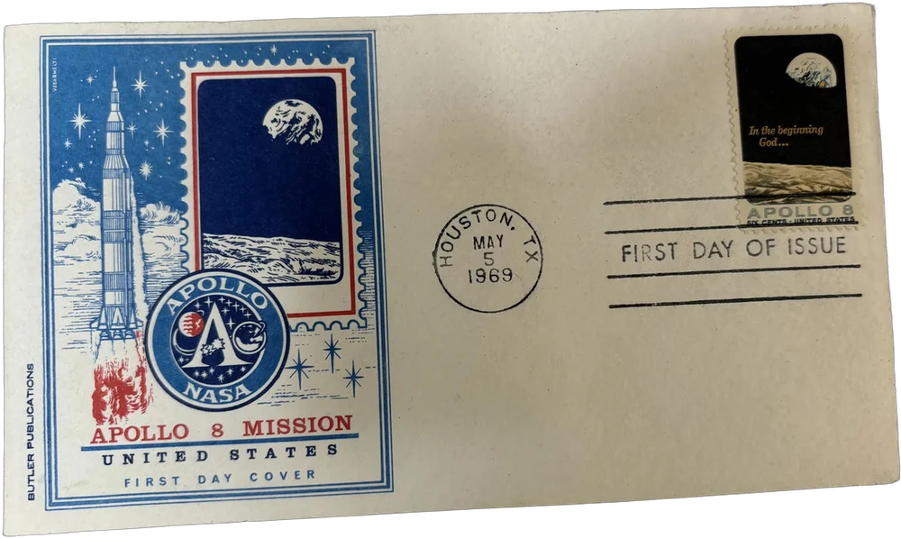 Sobre Primer Día De Emisión De Timbre Postal Apolo 8 1969