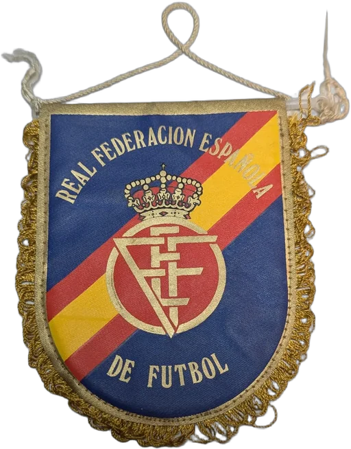 Antiguo Banderín Real Federación Española De Fútbol Vintage