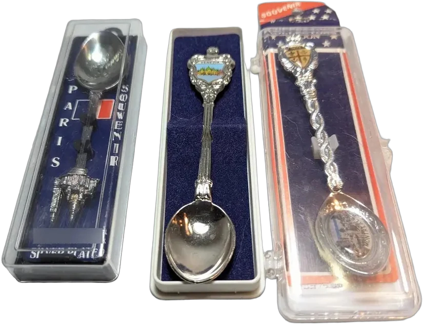Antiguas Cucharas Colección Souvenir Paris Venecia Montreal