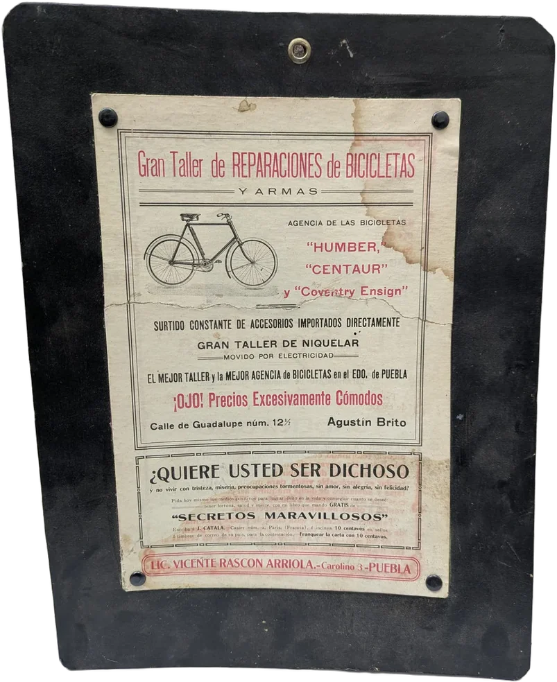 Antiguo Cartel Publicitario De Bicicletas Y Armas Brito