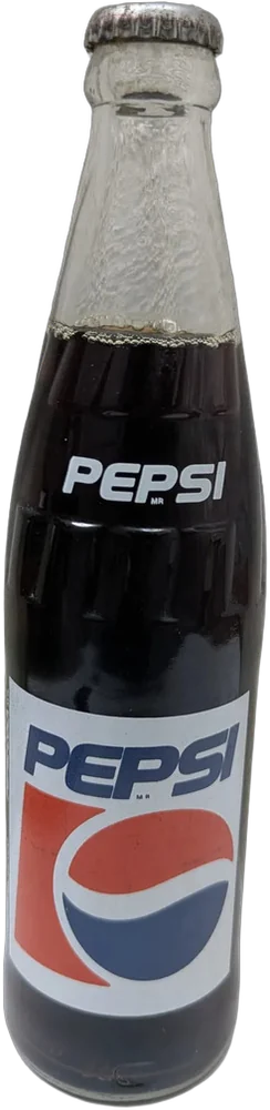 Vintage Botella De Pepsi Con Liquido Y Corcholata Gol 90s Negro
