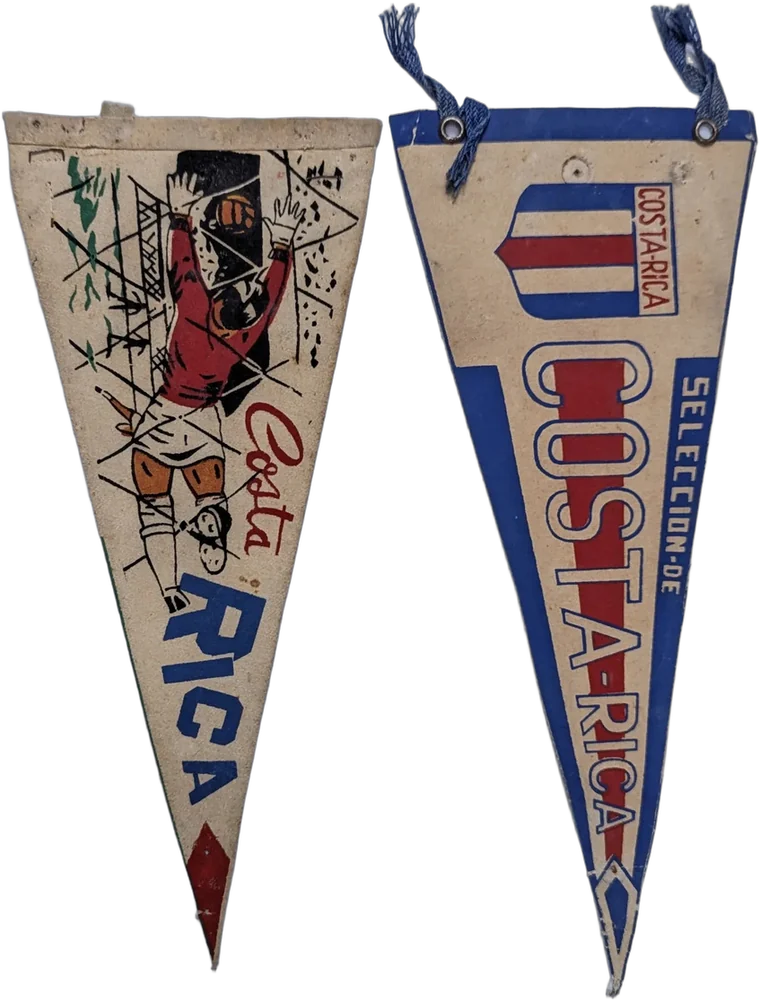 Antiguo Lote De Banderines De Futbol Costa Rica Vintage