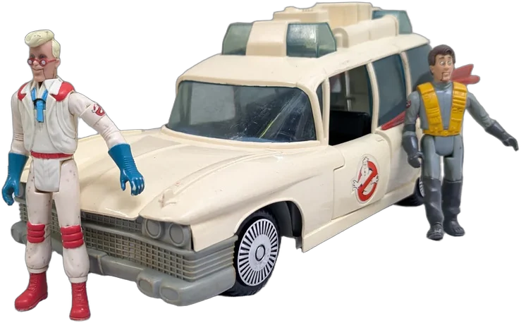 Antiguo Auto Ecto-1 Los Cazafantasmas Kenner 1984 Con Figura Caqui