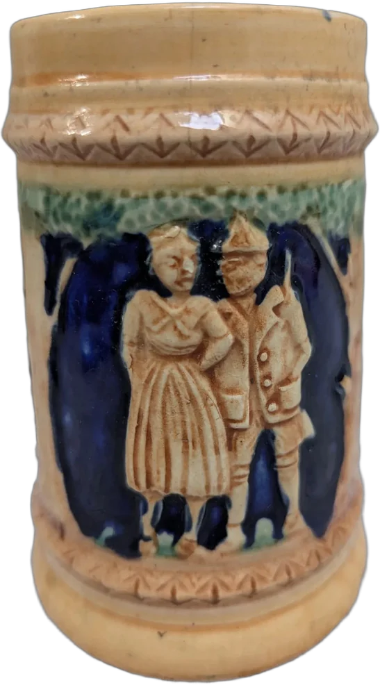 Antiguo Tarro Ceramica Aleman Made In Japan Relieve Años 40