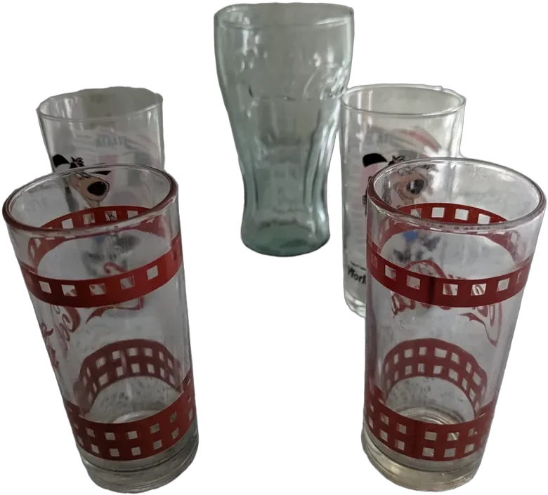 Vaso Antiguo Coca Cola Coleccionable Lote De 5 Piezas