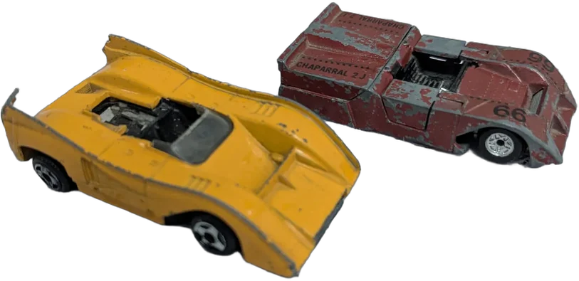 Lote 2 Autos Politoys Escala 1/43 Mclaren M8f Y Chaparral 2j Naranja Claro