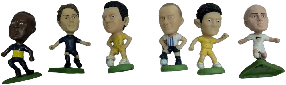 Vintage Lote De 6 Minifiguras Futbolistas Cabezones