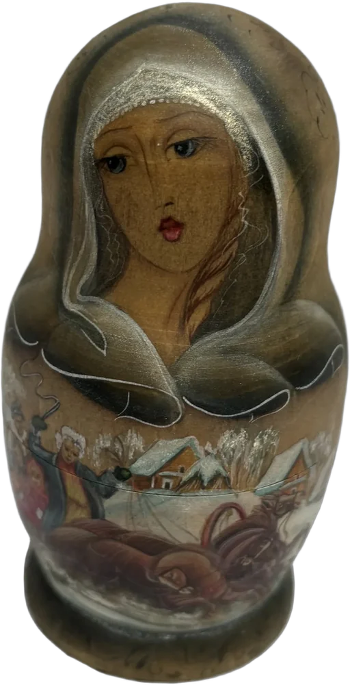 Antigua Muñeca Rusa Tradicional Matrioshka Pintada A Multicolor
