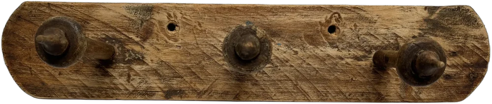 Antiguo Perchero De Pared Rústico 45 Cm Largo Marrón