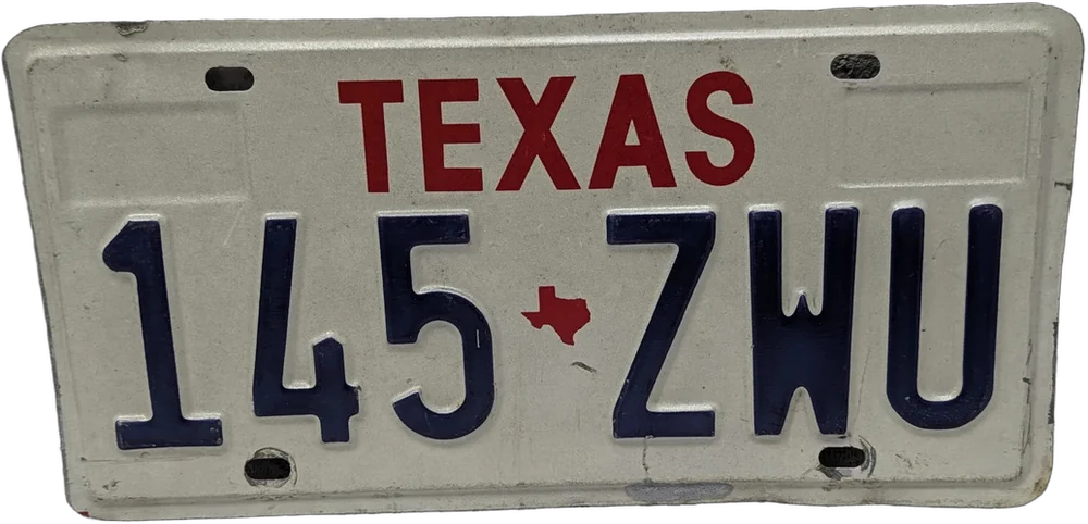 Placa Patente Vintage De Texas Eua Original Colección Multicolor
