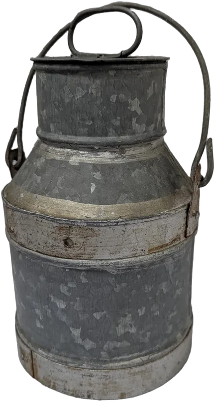 Lechera Antigua Galvanizada Rústica Decoración Vintage Galvanizado / Gris Metálico