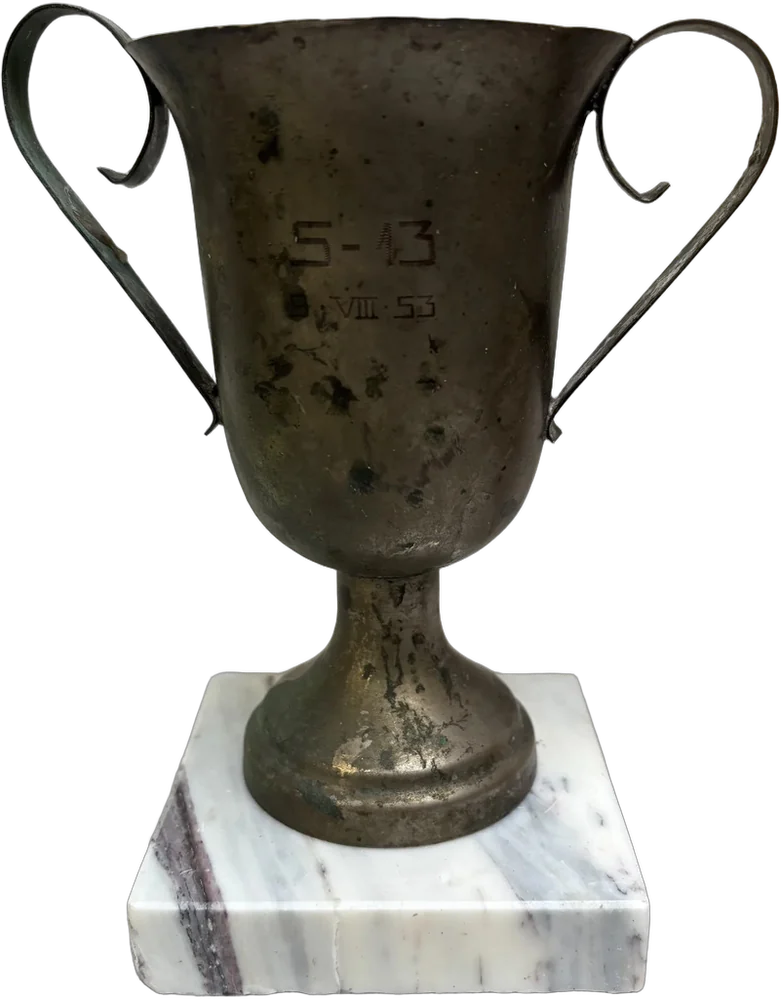 Antiguo Trofeo Copa 1953, 14 Cm Dorado Oscuro