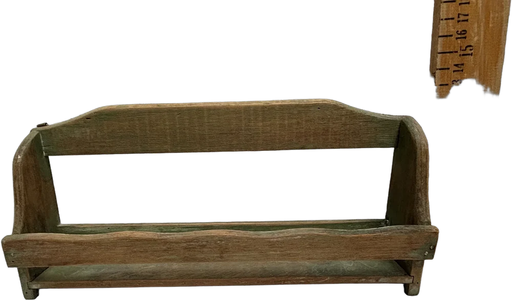 Antiguo Especiero Madera Cedro 27x10x4 Cm Verde Musgo
